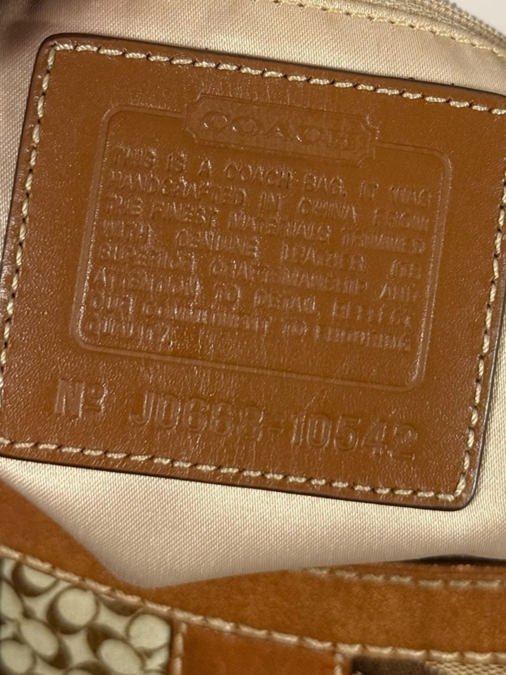 SOLD COACH Vintage Signature C Canvas Leather Stripe Shoulder Bag 10542 Tan - Picture 16 of 16